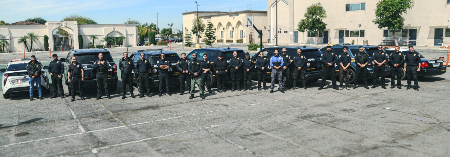 Main Patrol security officers and marked patrol vehicles